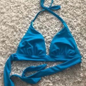 Blue triangle Bikini top